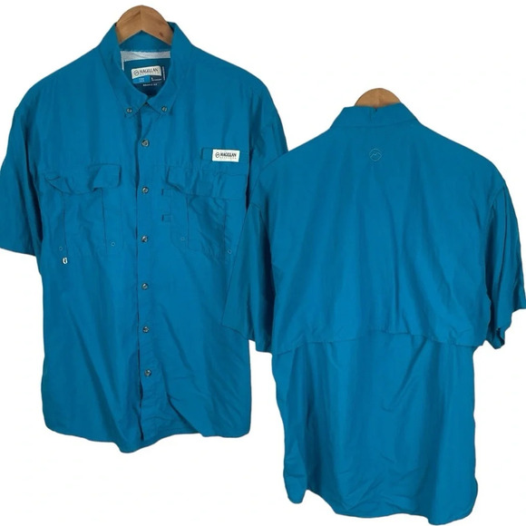 BF1109 Men’s Magellan Outdoor Fish Gear Moisture Wicking Vented Shirt L - Picture 1 of 6